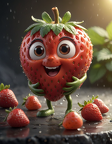 strawberry with a face